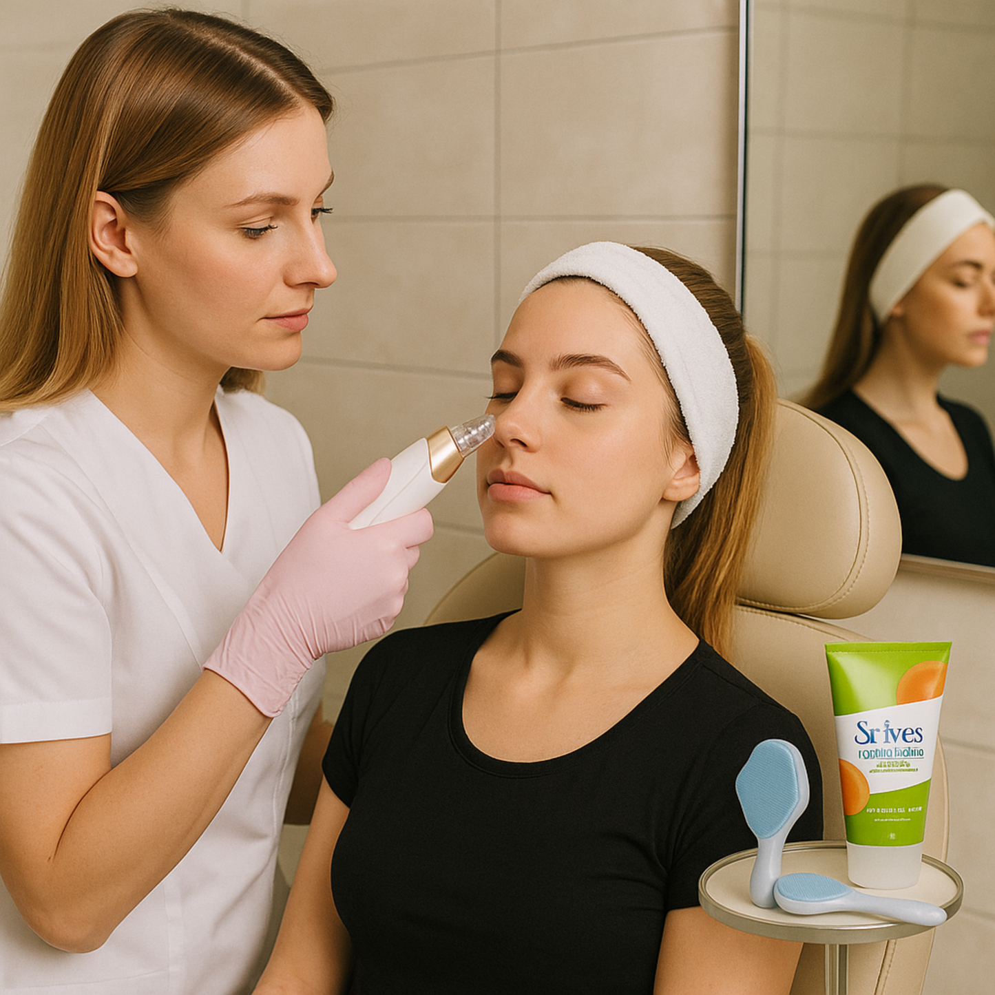 "GlowBoost™ 3-Step Skincare Kit – Deep Pore Cleanser cream + Vacuum Suction + Soft Scrub Brush"